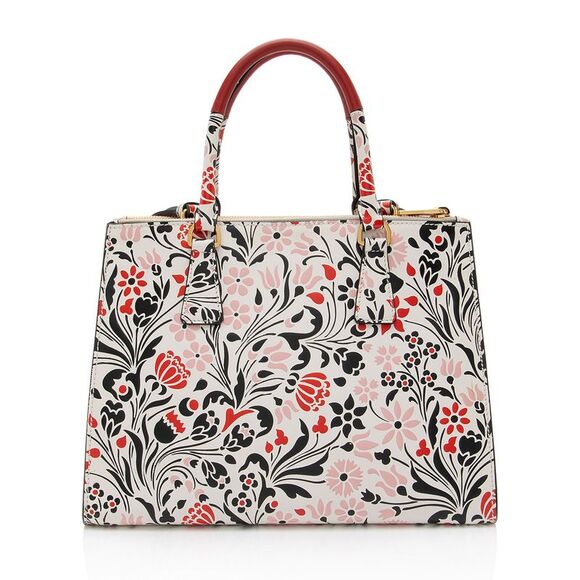 Prada Calfskin Floreale Galleria Double Zip Medium Tote - Picture 3 of 16